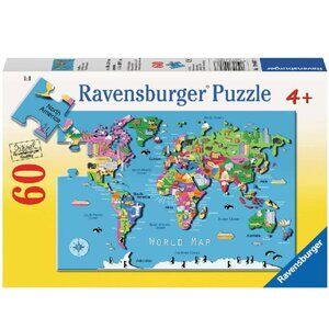 New sealed Ravensburger- 60 Piece Puzzle - World Map Children Puzzle